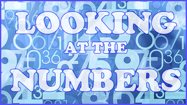 An abstract blue pattern with numbers